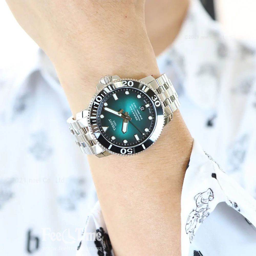  Shop Authentic Tissot Seastar 1000 Powermatic 80 Green Dial Silver Steel Strap Watch For Men - T120.407.11.091.01 - Luxxuri