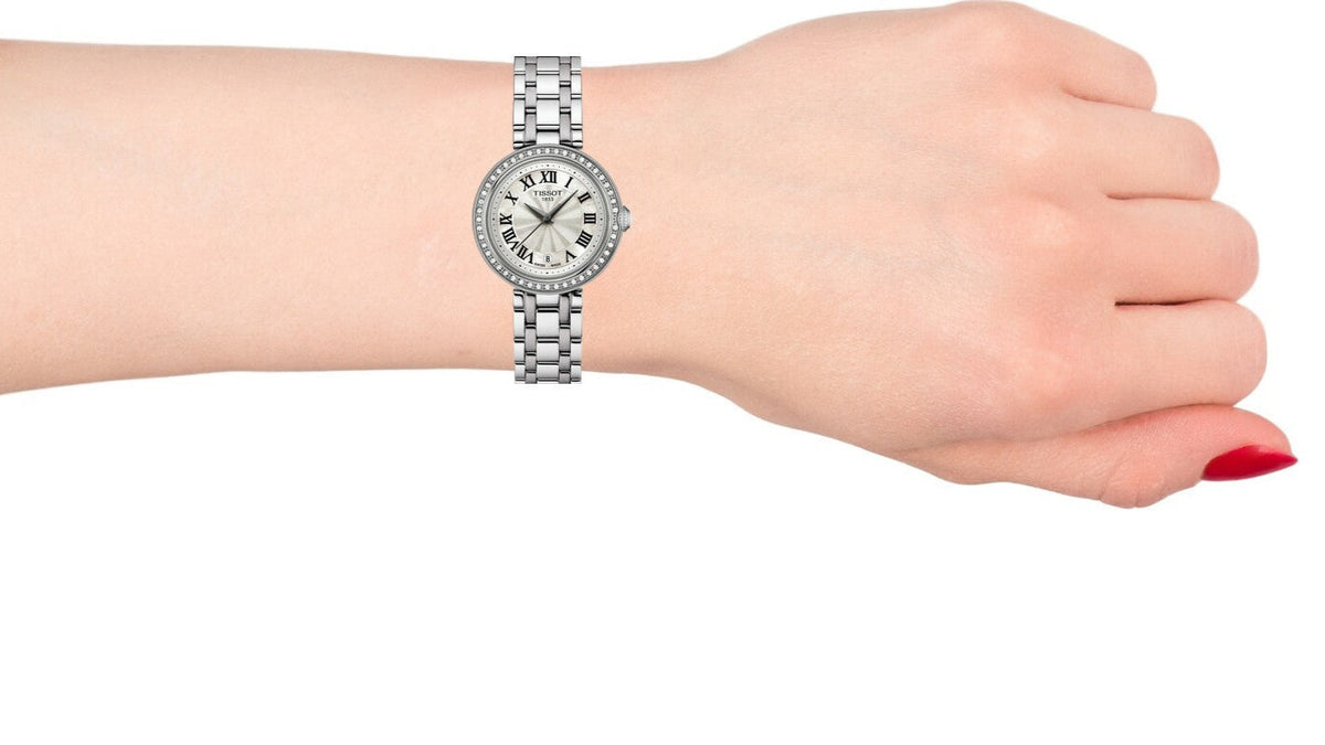  Shop Authentic Tissot Bellissima Small Lady Diamonds Silver Dial Silver Steel Strap Watch For Women - T126.010.61.113.00 - Luxxuri