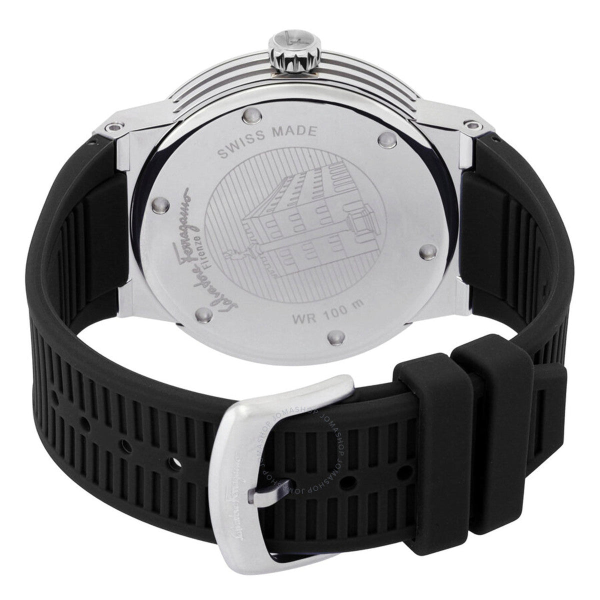  Shop Authentic Salvatore Ferragamo F-80 Black Dial Black Rubber Strap Watch For Men - SFHY01322 - Luxxuri