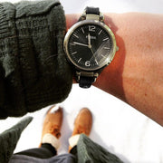  Shop Authentic Fossil Georgia Black Dial Black Leather Strap Watch for Women - ES3148 - Luxxuri