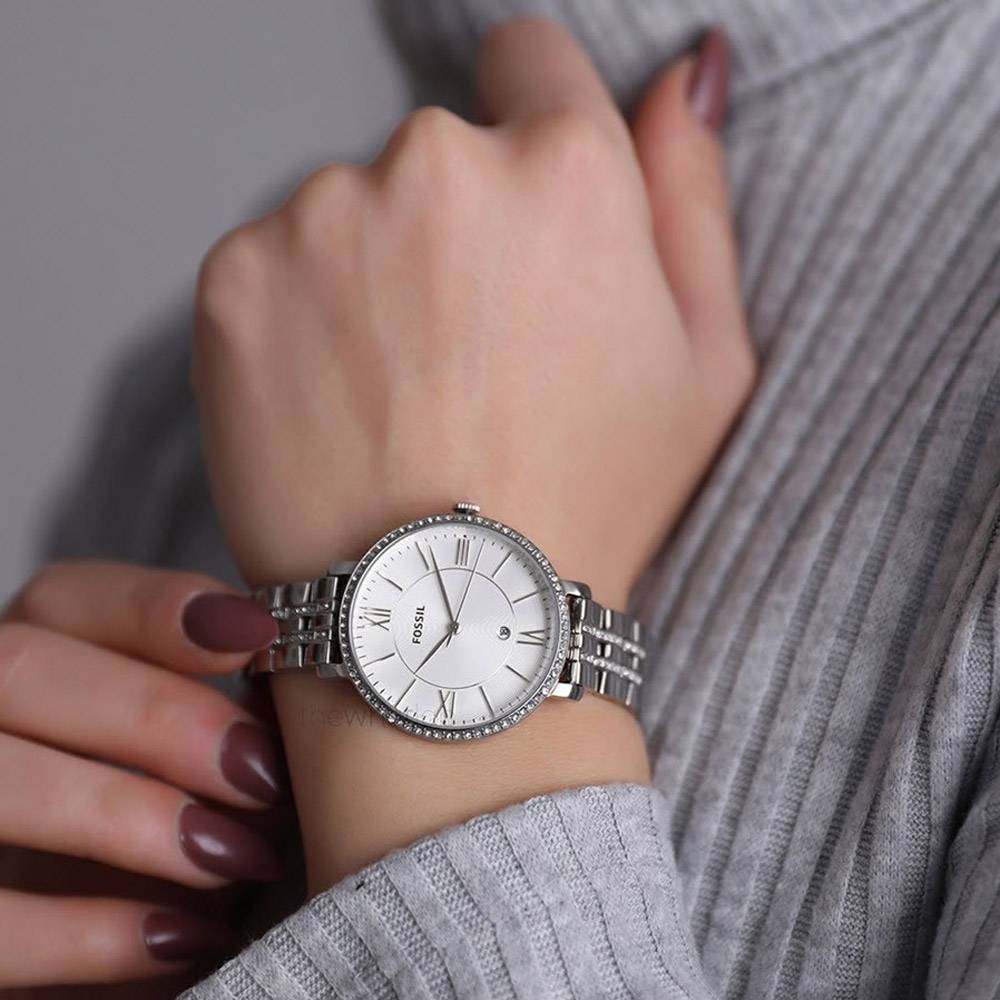  Shop Authentic Fossil Jacqueline White Dial Silver Steel Strap Watch for Women - ES3545 - Luxxuri