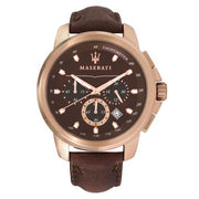  Shop Authentic Maserati Successo Brown Dial Brown Leather Strap Watch For Men - R8871621004 - Luxxuri