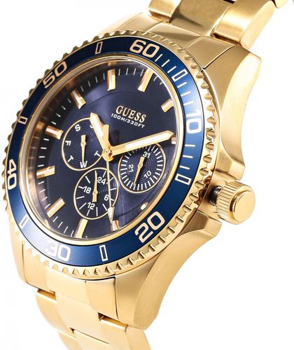  Shop Authentic Guess Chaser Multifunction Blue Dial Gold Steel Strap Watch for Men - W0172G5 - Luxxuri