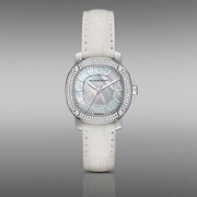  Shop Authentic Burberry The Britain Diamonds Mother of Pearl Dial White Leather Strap Watch for Women - BBY1800 - Luxxuri