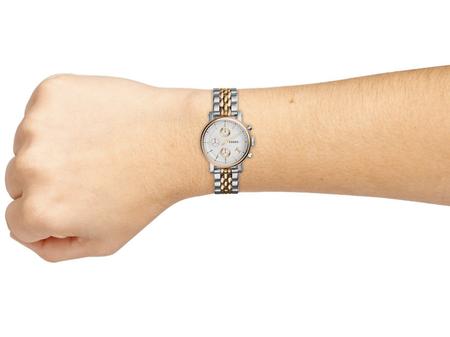  Shop Authentic Fossil Boyfriend Chronograph White Dial Two Tone Steel Strap Watch for Women - ES3840 - Luxxuri