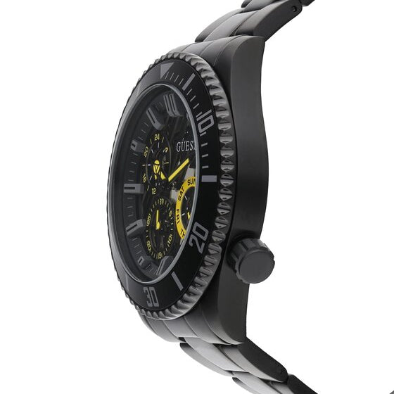  Shop Authentic Guess Axel Multifunction Black Dial Black Steel Strap Watch For Men - GW0488G3 - Luxxuri