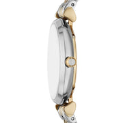 Emporio Armani Gianni T-Bar Beige Dial Two Tone Steel Strap Watch for Women - AR11702