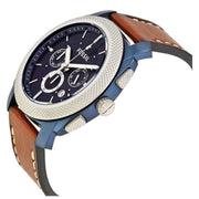  Shop Authentic Fossil Machine Chronograph Blue Dial Brown Leather Strap Watch for Men - FS5232 - Luxxuri