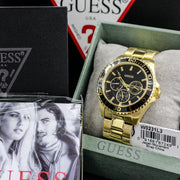  Shop Authentic Guess Chaser Chronograph Black Dial Gold Steel Strap Watch for Men - W0170G2 - Luxxuri