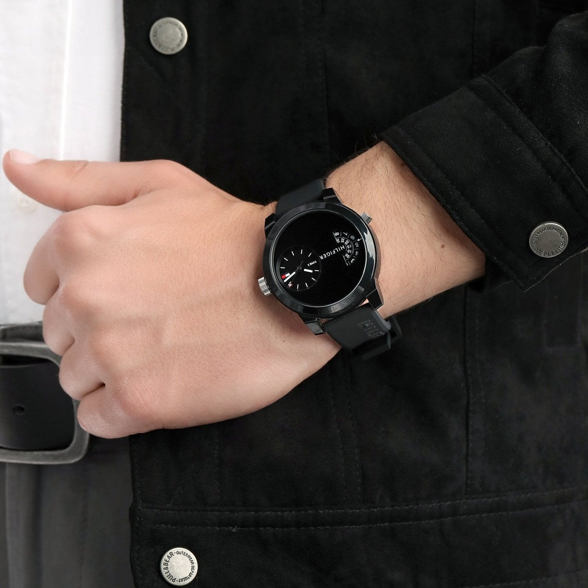  Shop Authentic Tommy Hilfiger Denim Black Dial Black Rubber Strap Watch for Men - 1791555 - Luxxuri