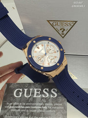  Shop Authentic Guess Athena White Dial White Dial Blue Rubber Strap Watch For Women - GW0030L5 - Luxxuri