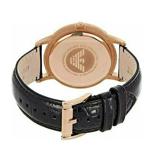  Shop Authentic Emporio Armani Renato Quartz Black Dial Black Leather Strap Watch For Men - AR2425 - Luxxuri