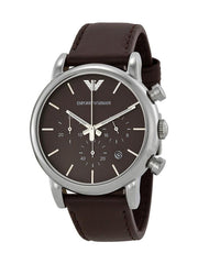  Shop Authentic Emporio Armani Classic Chronograph Brown Dial Brown Leather Strap Watch For Men - AR1734 - Luxxuri