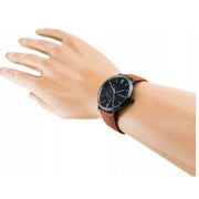  Shop Authentic Tommy Hilfiger Brooklyn Quartz Black Dial Brown Leather Strap Watch for Men - 1791510 - Luxxuri