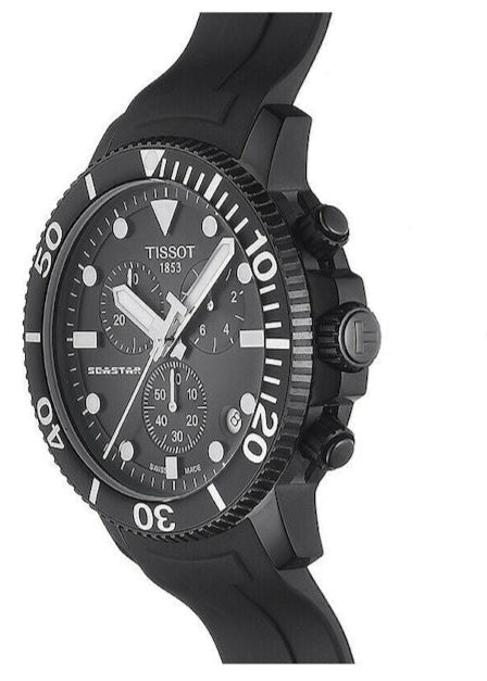  Shop Authentic Tissot Seastar 1000 Chronograph Black Dial Black Rubber Strap Watch For Men - T120.417.37.051.02 - Luxxuri