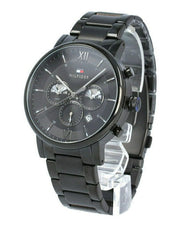  Shop Authentic Tommy Hilfiger Evan Chronograph Quartz Black Dial Black Steel Strap Watch For Men - 1710410 - Luxxuri