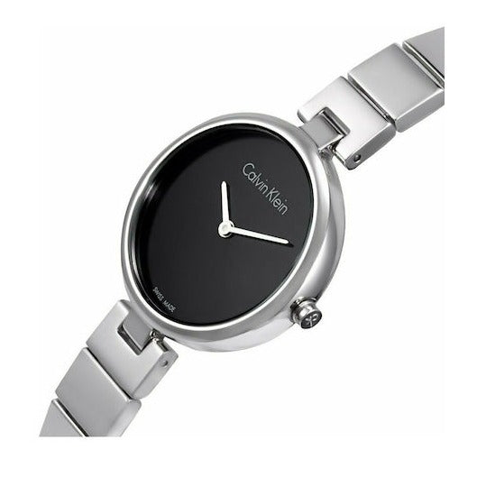  Shop Authentic Calvin Klein Authentic Black Dial Silver Steel Strap Watch for Women - K8G23141 - Luxxuri