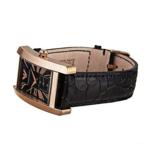  Shop Authentic Emporio Armani Classic Black Dial Black Leather Strap Watch For Women - AR0169 - Luxxuri
