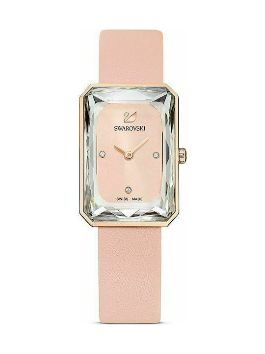  Shop Authentic Swarovski Uptown Pink Dial Pink Leather Strap Watch for Women - 5547719 - Luxxuri
