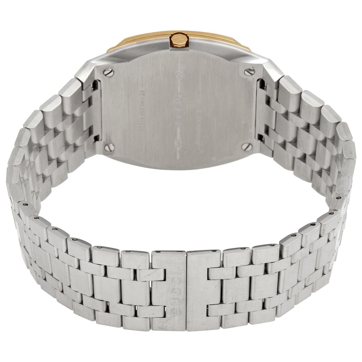  Shop Authentic Gucci 25H Quartz Gold Dial Silver Steel Strap Watch for Women - YA163403 - Luxxuri