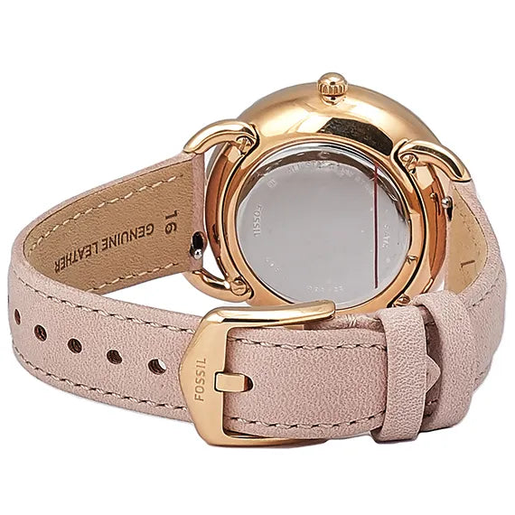  Shop Authentic Fossil Tailor Quartz White Dial Pink Leather Strap Watch for Women - ES4393 - Luxxuri