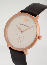  Shop Authentic Emporio Armani Modern Slim Analog Silver Dial Brown Leather Strap Watch For Men - AR11163 - Luxxuri