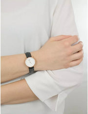  Shop Authentic Daniel Wellington Classy Sheffield White Dial Black Leather Strap Watch For Women - DW00100060 - Luxxuri