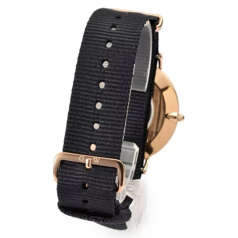  Shop Authentic Daniel Wellington Classic Cornwall Black Dial Black Nylon Strap Watch For Women - DW00100148 - Luxxuri