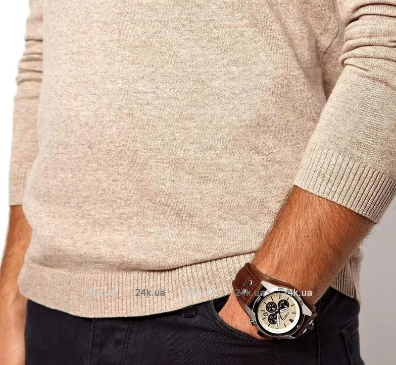  Shop Authentic Fossil Coachman Chronograph White Dial Brown Leather Strap Watch for Men - CH2890 - Luxxuri