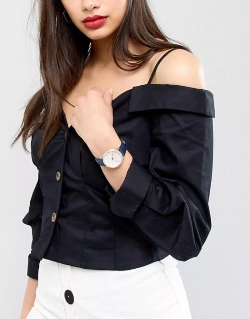  Shop Authentic Fossil Tailor White Dial Blue Leather Strap Watch for Women - ES4394 - Luxxuri