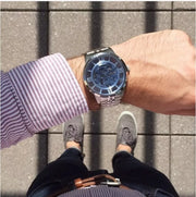  Shop Authentic Fossil Townsman Automatic Skeleton Blue Dial Silver Steel Strap Watch for Men - ME3073 - Luxxuri