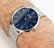  Shop Authentic Hugo Boss Horizon Quartz Blue Dial Silver Mesh Bracelet Watch For Men - 1513541 - Luxxuri