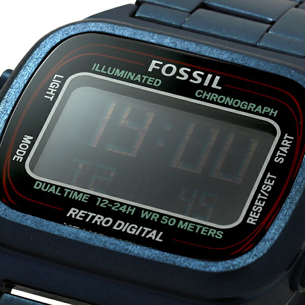  Shop Authentic Fossil Retro Analog-Digital Black Dial Blue Steel Strap Watch for Men - FS5896 - Luxxuri
