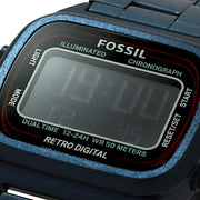  Shop Authentic Fossil Retro Analog-Digital Black Dial Blue Steel Strap Watch for Men - FS5896 - Luxxuri