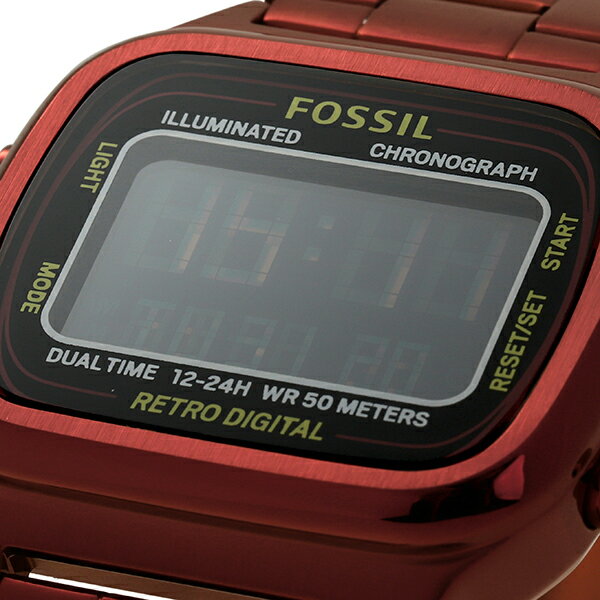  Shop Authentic Fossil Retro Analog-Digital Black Dial Red Steel Strap Watch for Men - FS5897 - Luxxuri