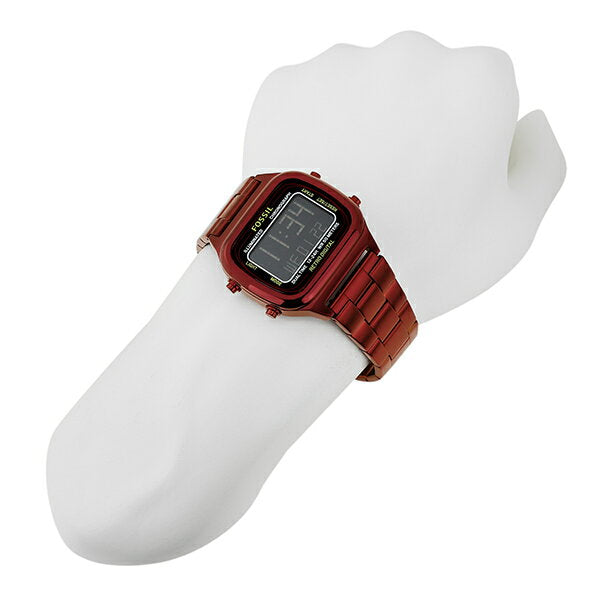  Shop Authentic Fossil Retro Analog-Digital Black Dial Red Steel Strap Watch for Men - FS5897 - Luxxuri