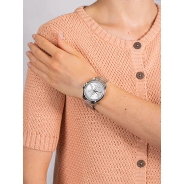  Shop Authentic Michael Kors Bradshaw Quartz Silver Dial Silver Steel Strap Watch For Women - MK6554 - Luxxuri