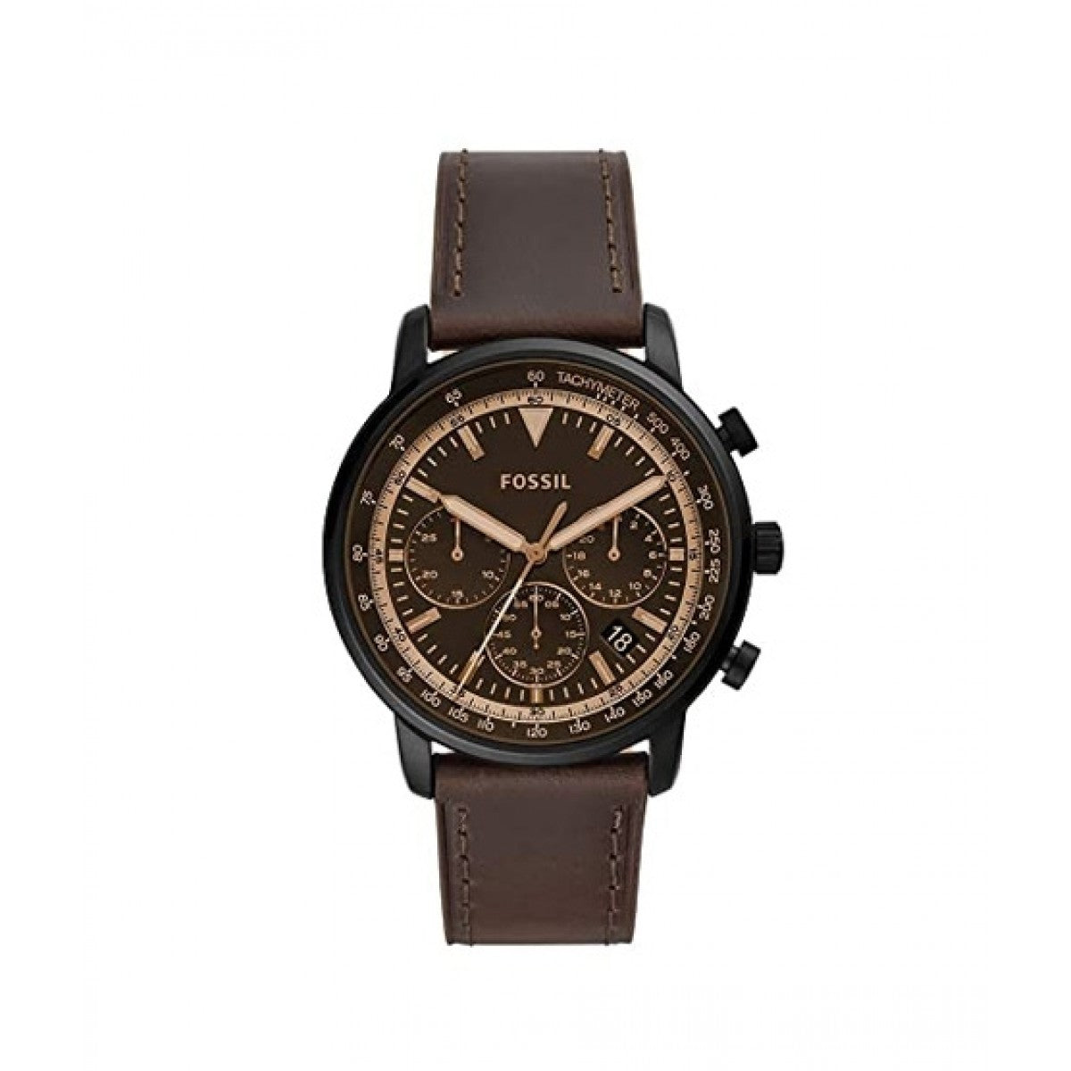  Shop Authentic Fossil Goodwin Chronograph Brown Dial Brown Leather Strap Watch for Men - FS5529 - Luxxuri