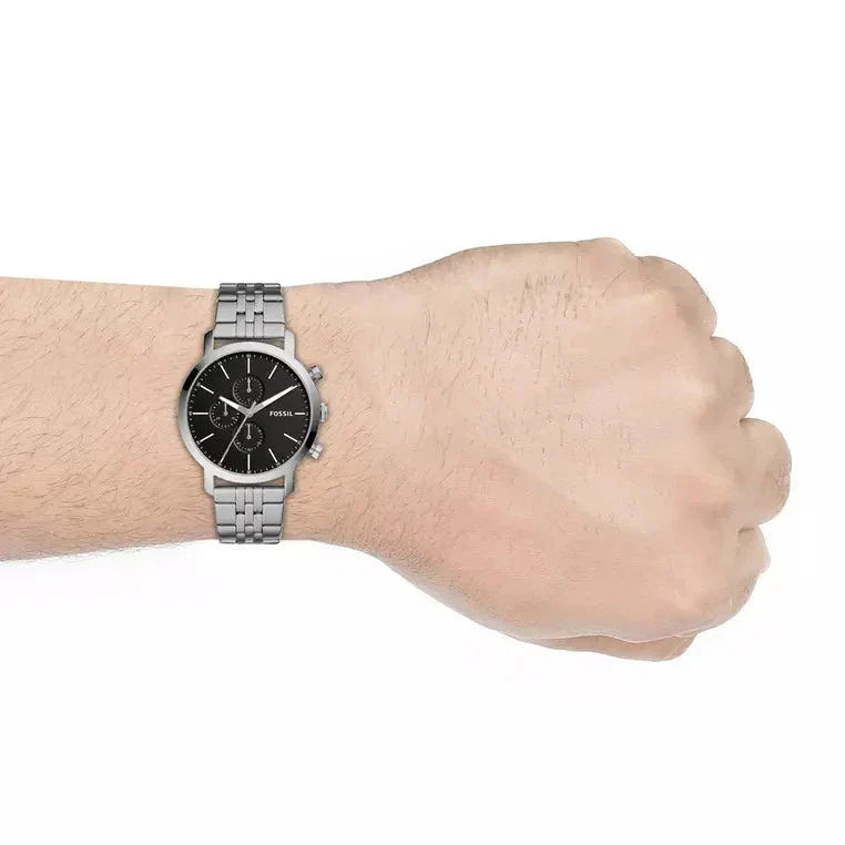  Shop Authentic Fossil Goodwin Chronograph Black Dial Silver Steel Strap Watch for Men - FS5412 - Luxxuri