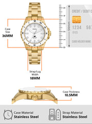  Shop Authentic Fossil Blue Dive Three Hand White Dial Gold Steel Strap Watch For Women - ES5350 - Luxxuri