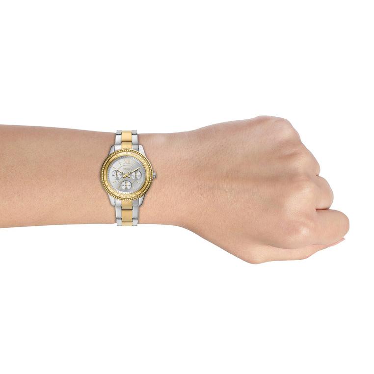  Shop Authentic Fossil Stella Sport Multifunction Silver Dial Two Tone Steel Strap Watch for Women - ES5107 - Luxxuri