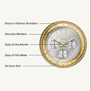  Shop Authentic Fossil Stella Sport Multifunction Silver Dial Two Tone Steel Strap Watch for Women - ES5107 - Luxxuri