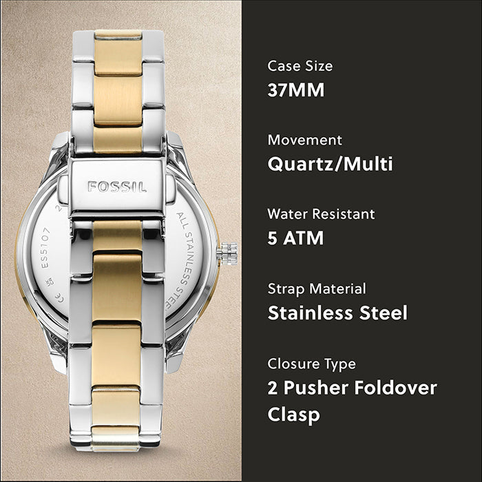  Shop Authentic Fossil Stella Sport Multifunction Silver Dial Two Tone Steel Strap Watch for Women - ES5107 - Luxxuri