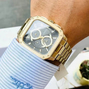  Shop Authentic Fossil Inscription Multifunction Black Dial Gold Steel Strap Watch for Men - BQ2656 - Luxxuri