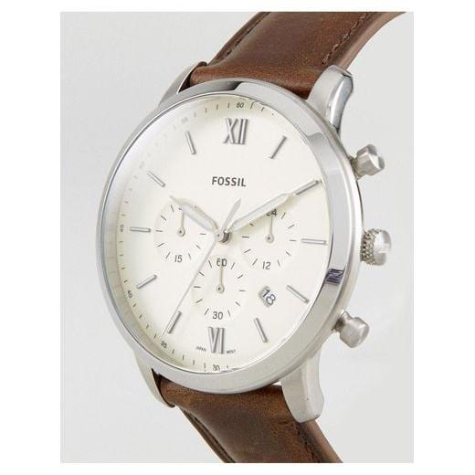  Shop Authentic Fossil Neutra Chronograph White Dial Brown Leather Strap Watch for Men - FS5380 - Luxxuri