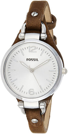  Shop Authentic Fossil Georgia White Dial Brown Leather Strap Watch for Women - ES3060 - Luxxuri