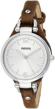  Shop Authentic Fossil Georgia White Dial Brown Leather Strap Watch for Women - ES3060 - Luxxuri