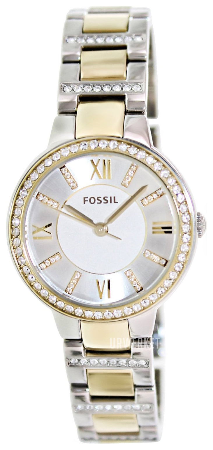  Shop Authentic Fossil Virginia Silver Dial Two Tone Steel Strap Watch for Women - ES3503 - Luxxuri