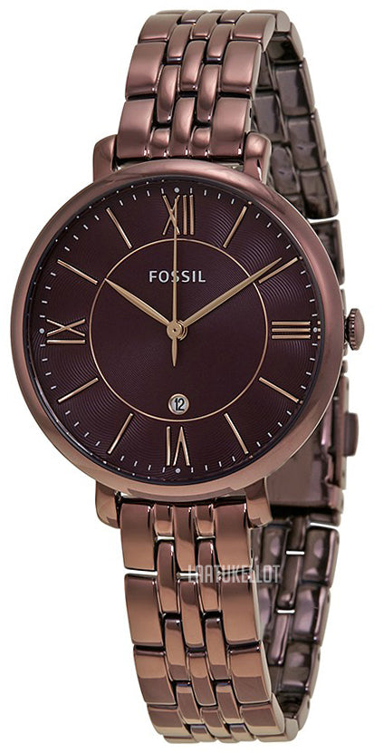  Shop Authentic Fossil Jacqueline Brown Dial Brown Steel Strap Watch for Women - ES4100 - Luxxuri