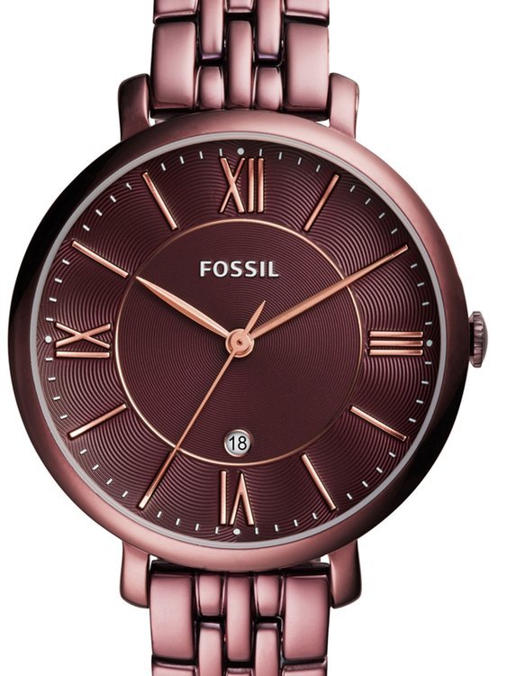  Shop Authentic Fossil Jacqueline Brown Dial Brown Steel Strap Watch for Women - ES4100 - Luxxuri